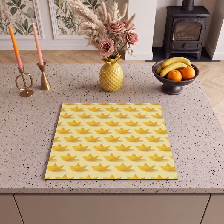 Protection plaque induction - Petits bateaux - Origami - Créativité - Jaune — 3