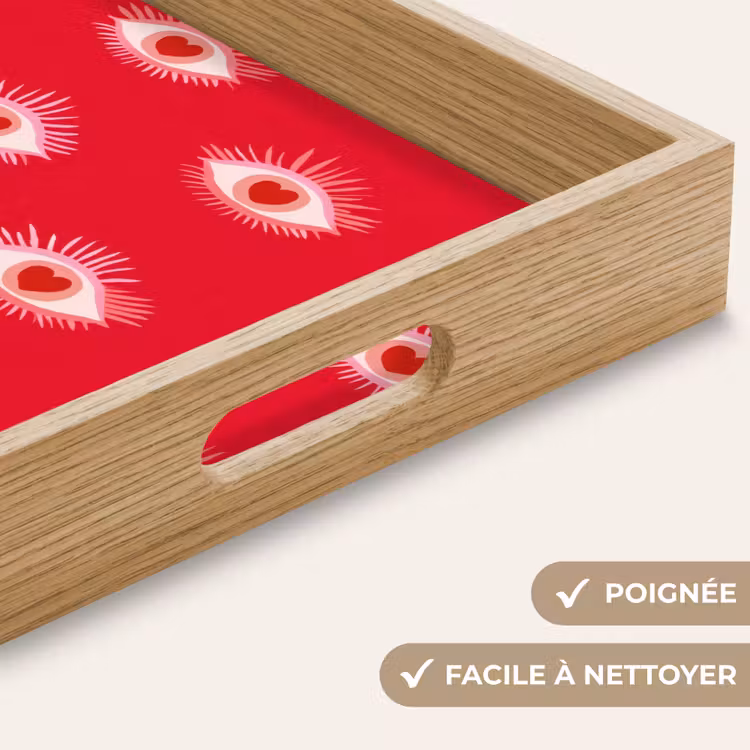 Plateau - Yeux - Cœur - Abstrait - Rouge - Rose — 8