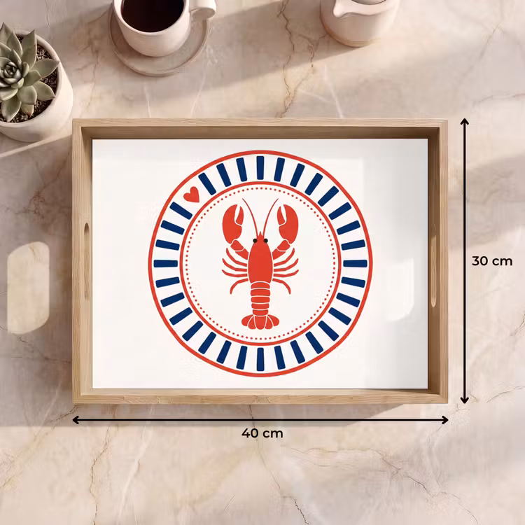 Plateau - Vie marine - Homard - Emblème - Graphisme - Rouge — 7