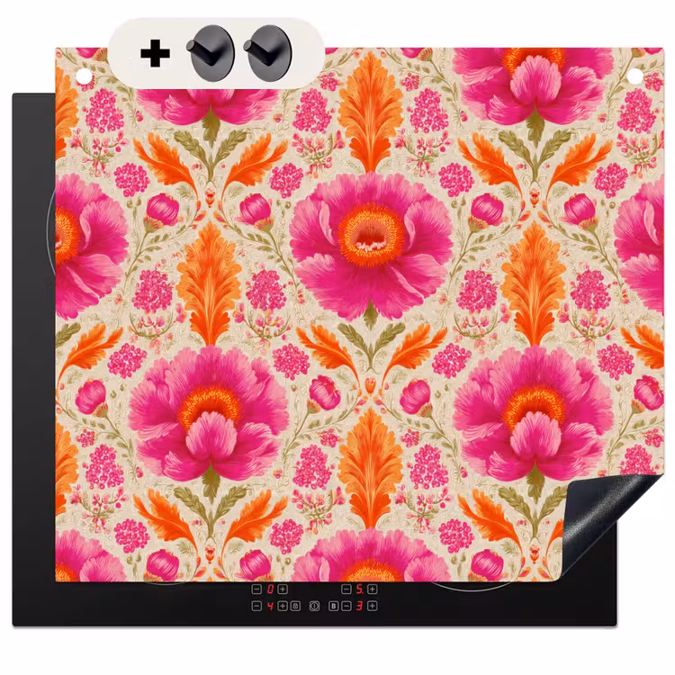 Protection à induction avec crochets - Fleurs - Baroque - Rose - Orange — 3