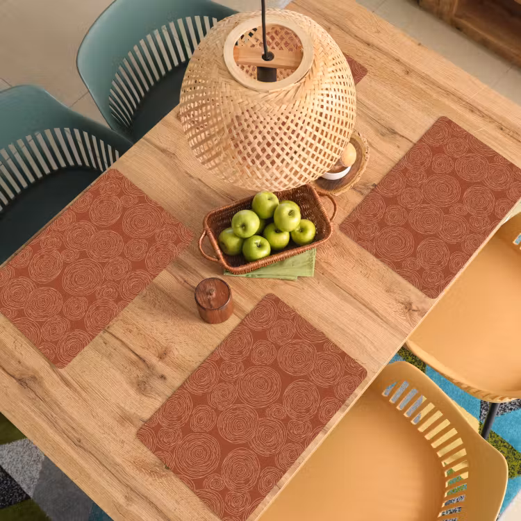 Set de table – 6 pièces - Cercles - Abstrait - Artistique - Terre cuite — 3