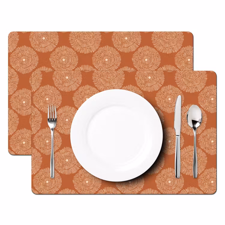 Set de table – 6 pièces - Cercles - Graphisme - Motif - Terracotta — 2