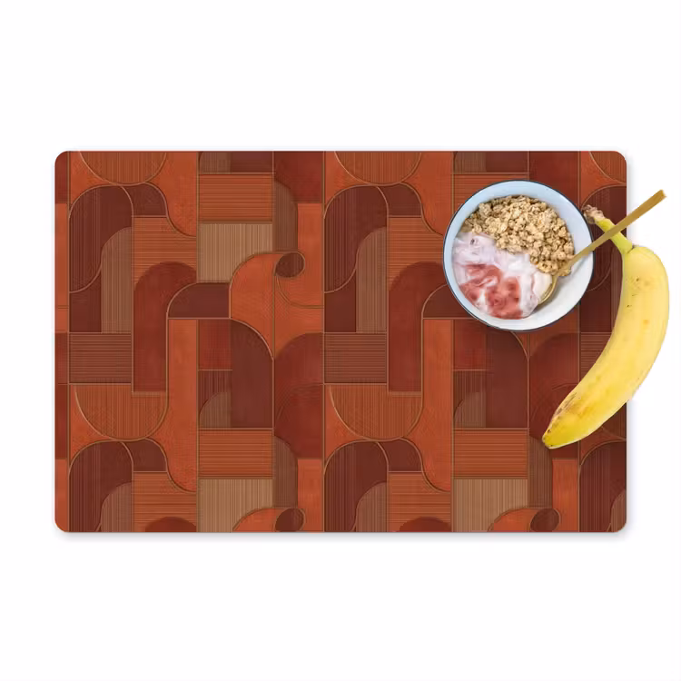 Set de table – 6 pièces - Géométrique - Abstrait - Texturé - Marron — 1