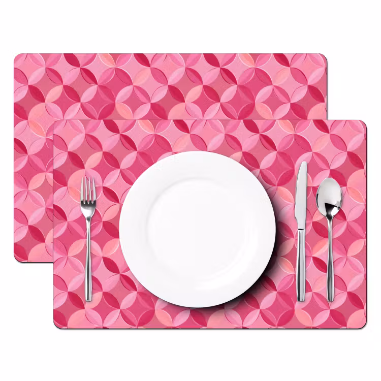 Set de table – 6 pièces - Géométrique - Mosaïque - Moderne - Rose — 2