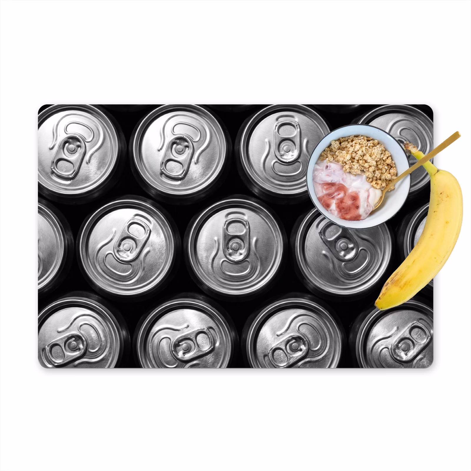 Set de table – 6 pièces - Canettes - Aluminium - Motif - Industriel - Argent — 1