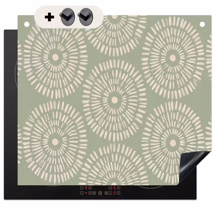 Protection à induction avec crochets - Motif - Cercles - Abstrait - Moderne - Vert — 3