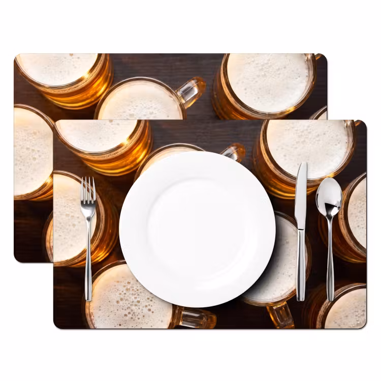 Set de table – 6 pièces - Bière - Verres - Mousse - Bois - Boisson — 2