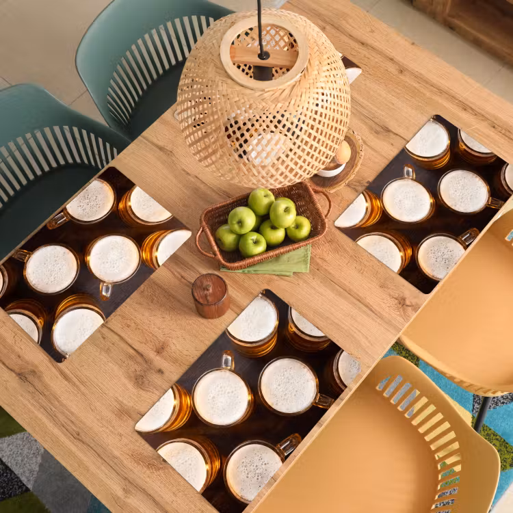Set de table – 6 pièces - Bière - Verres - Mousse - Bois - Boisson — 3