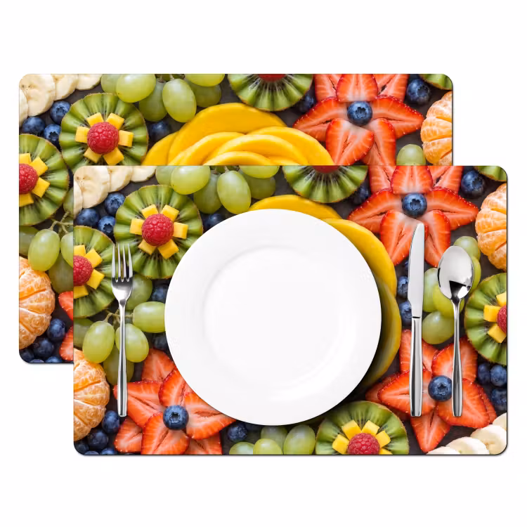Set de table – 6 pièces - Fruits - Composition - Sain - Coloré - Alimentation — 2