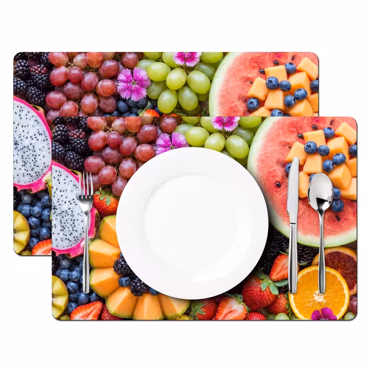 Set de table – 6 pièces - Fruits - Frais - Variété - Alimentation - Coloré — 2