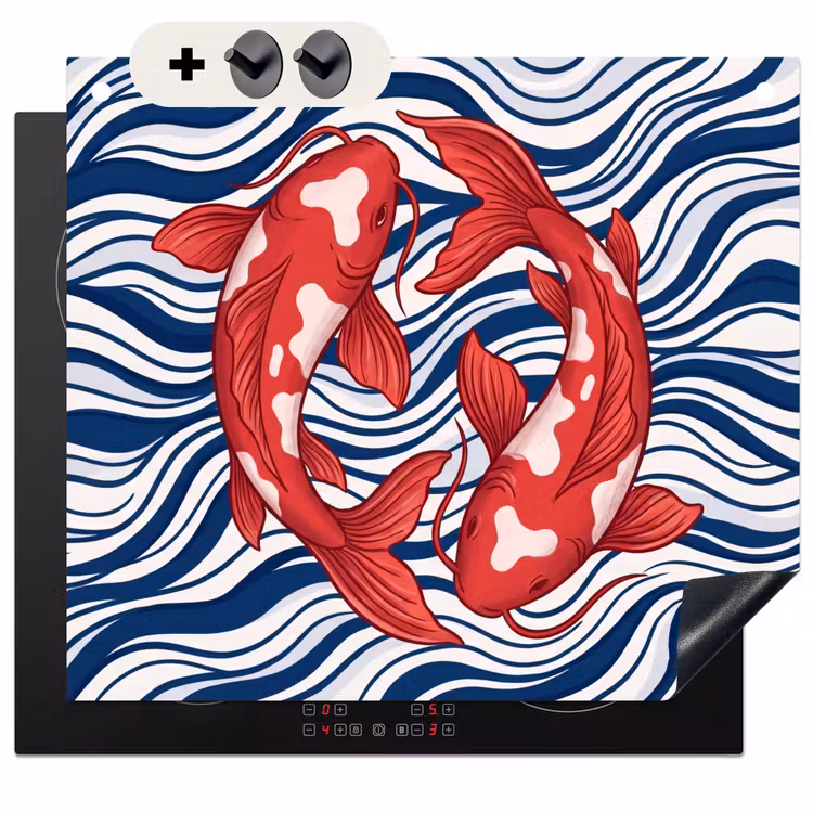 Protection à induction avec crochets - Poisson - Eau - Nature - Illustration - Rouge — 3