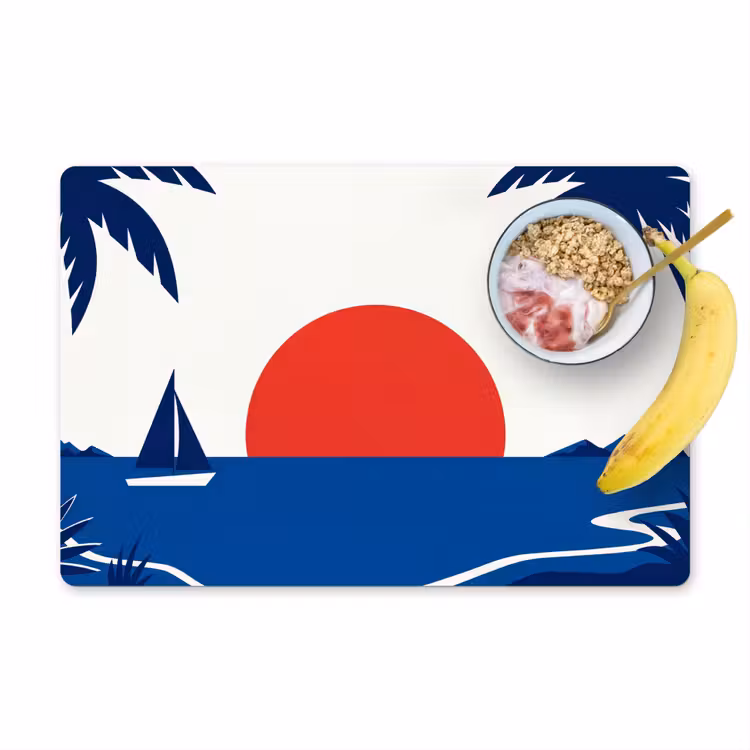 Set de table – 6 pièces - Coucher de soleil - Mer - Palmier - Tropical - Moderne — 1