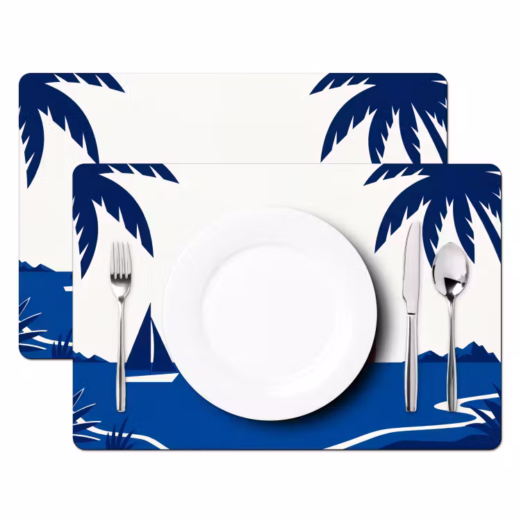 Set de table – 6 pièces - Coucher de soleil - Mer - Palmier - Tropical - Moderne — 2