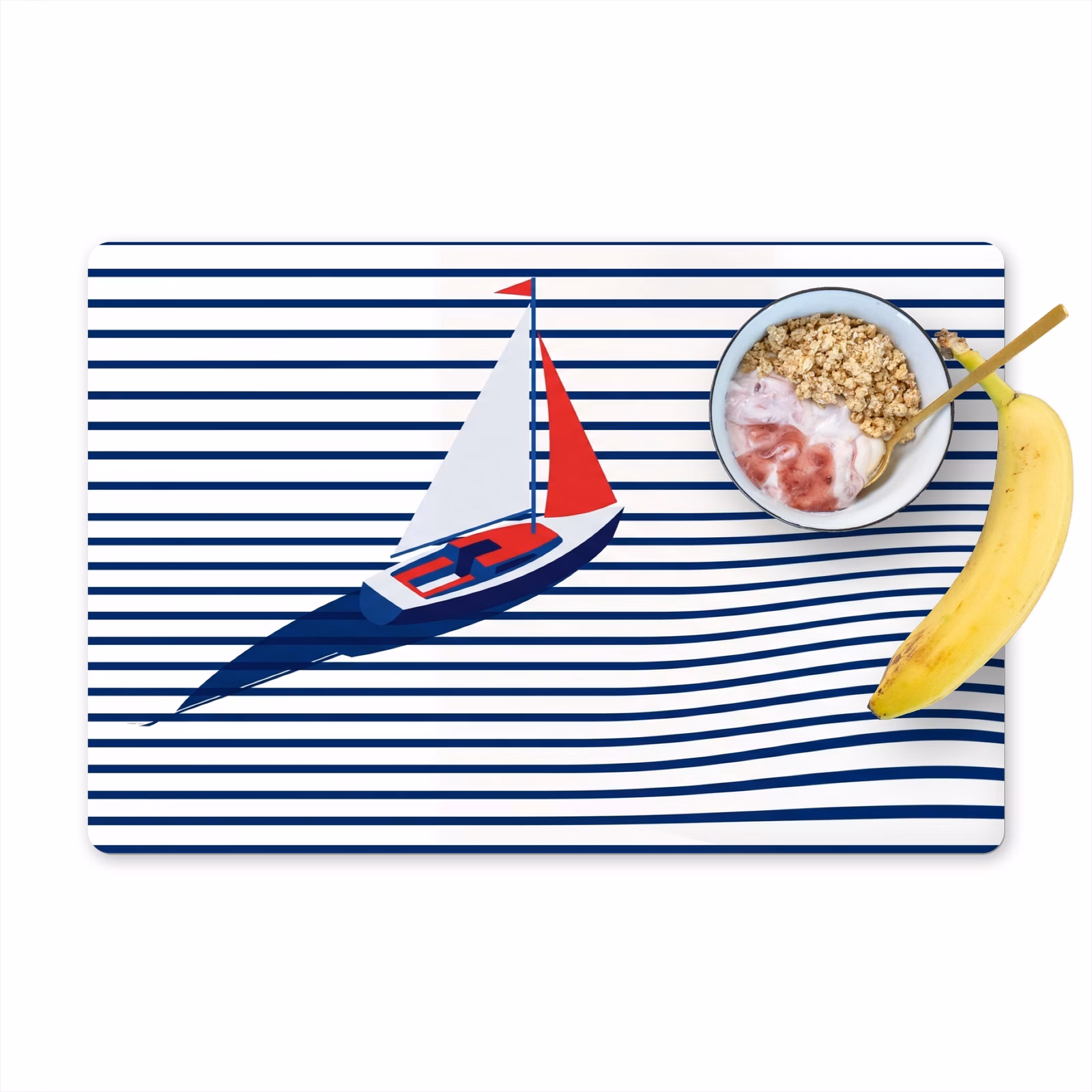 Set de table – 6 pièces - Bateau - Eau - Abstrait - Bleu — 1