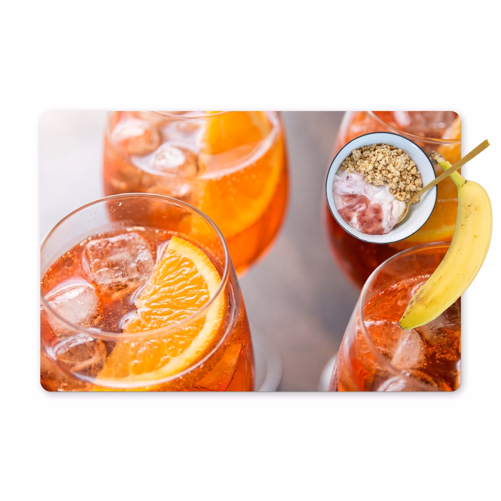Set de table – 6 pièces - Boisson - Orange - Glace - Été - Orange — 1