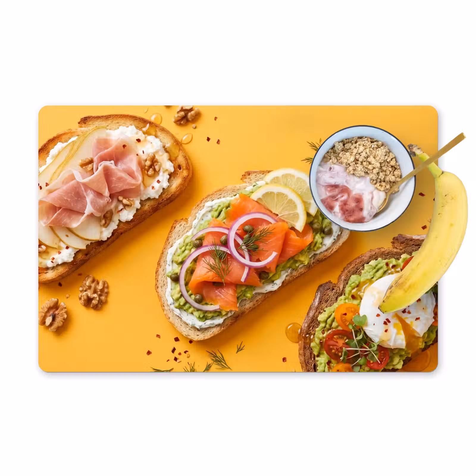 Set de table – 6 pièces - Cuisine - Pain - Petit-déjeuner - Moderne - Coloré — 1