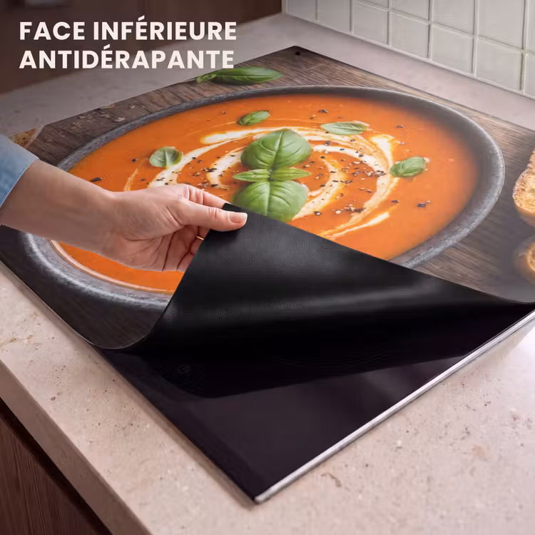 Protection à induction avec crochets - Cuisine - Soupe - Basilic - Rustique - Rouge — 4