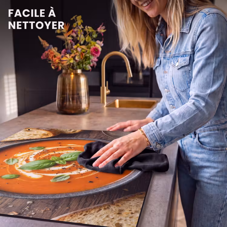 Protection à induction avec crochets - Cuisine - Soupe - Basilic - Rustique - Rouge — 5