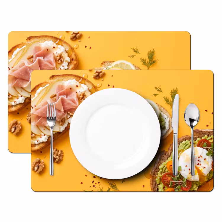 Set de table – 6 pièces - Cuisine - Pain - Petit-déjeuner - Moderne - Coloré — 2