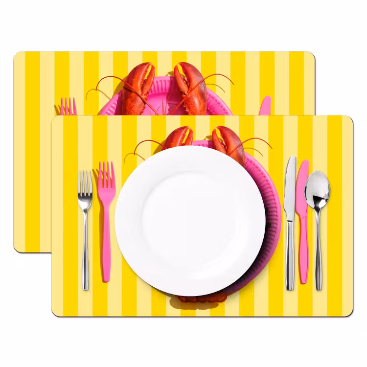 Set de table – 6 pièces - Cuisine - Rose - Jaune - Moderne - Gastronomie — 2