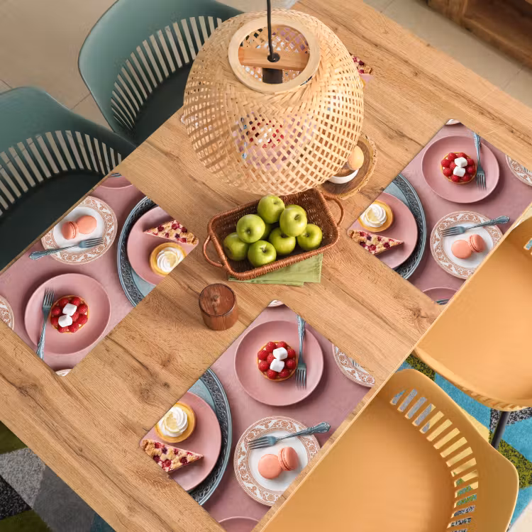 Set de table – 6 pièces - Dessert - Gâteau - Pâtisserie - Sucré - Rose — 3