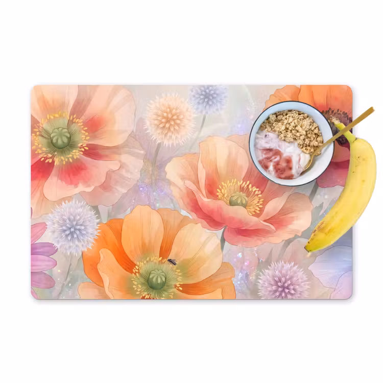 Set de table – 6 pièces - Fleurs - Aquarelle - Nature - Moderne - Coloré — 1