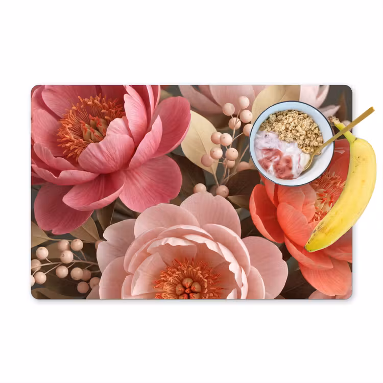 Set de table – 6 pièces - Fleurs - Fleurs en boutons - Doux - Corail - Décoration — 1