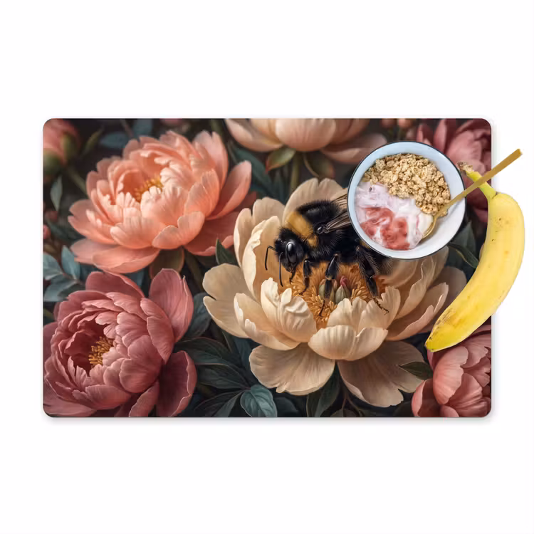 Set de table – 6 pièces - Fleurs - Insecte - Nature - Rose — 1