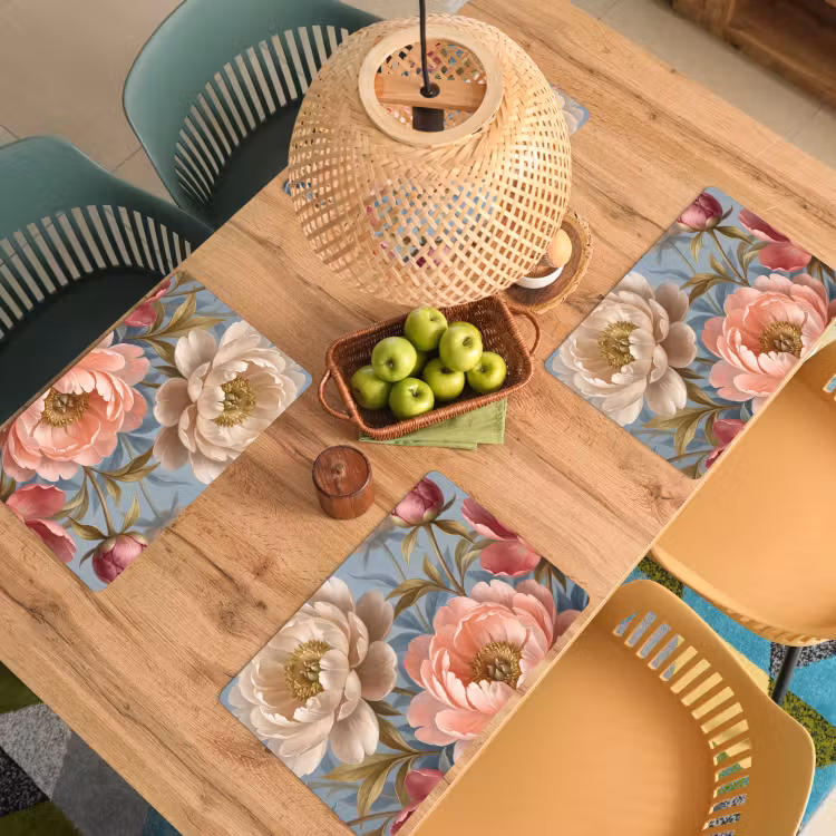 Set de table – 6 pièces - Fleurs - Rose - Beige - Moderne - Nature — 3