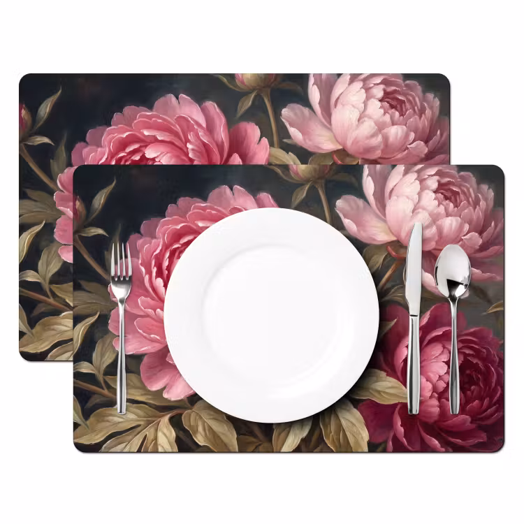 Set de table – 6 pièces - Fleurs - Rose - Classique - Nature — 2