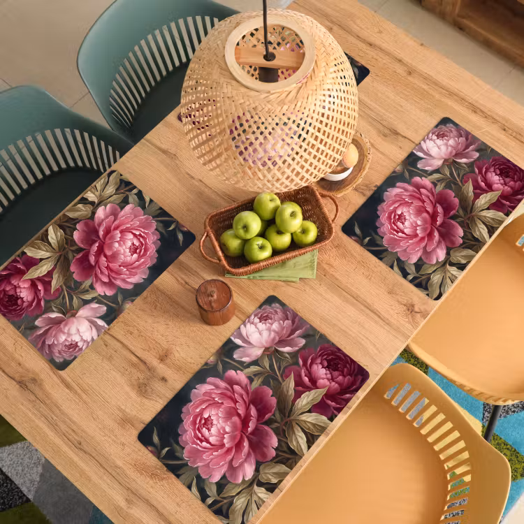 Set de table – 6 pièces - Fleurs - Rose - Classique - Nature — 3