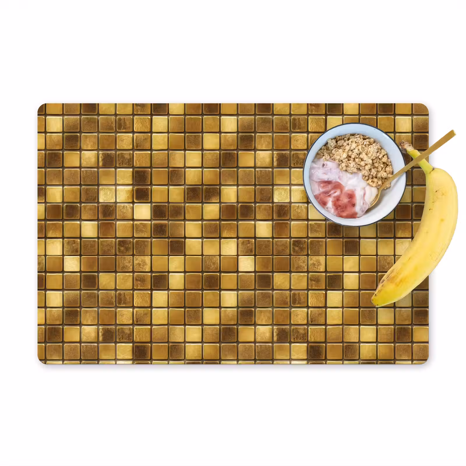 Set de table – 6 pièces - Carrelage - Mosaïque - Luxe - Or chaud — 1