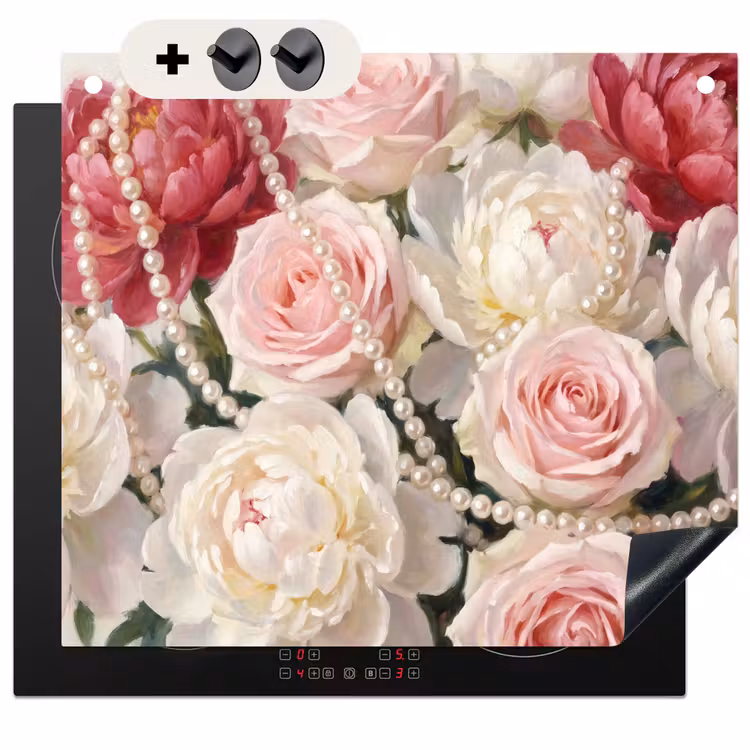 Protection à induction avec crochets - Fleurs - Perles - Romantisme - Classique - Rose — 3