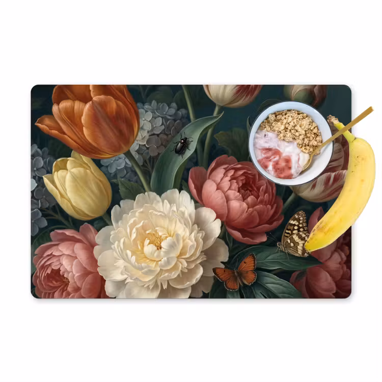 Set de table – 6 pièces - Fleurs - Bouquet - Nature - Classique - Sombre — 1
