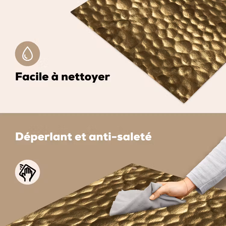 Protection à induction avec crochets - Martelé - En relief - Texturé - Or bronze — 5