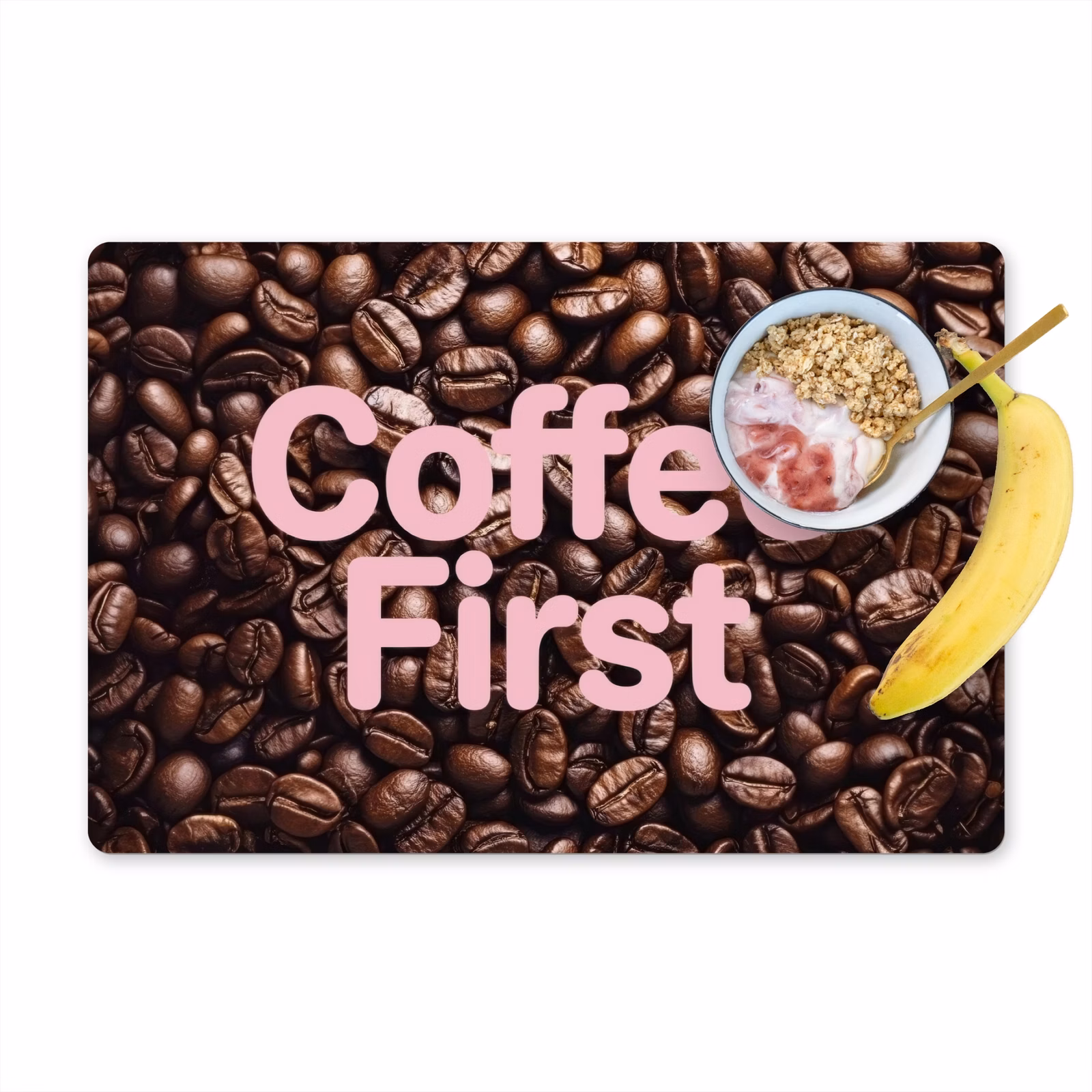 Set de table – 6 pièces - Coffee First - Grains de café - Rose — 1