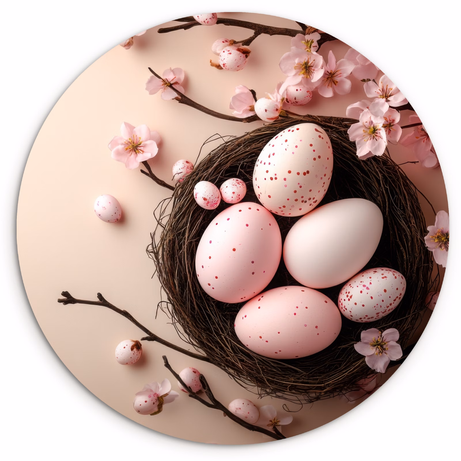 Tableau rond - élégante-décoration-de-pâques-avec-fleurs-3-2 — 1