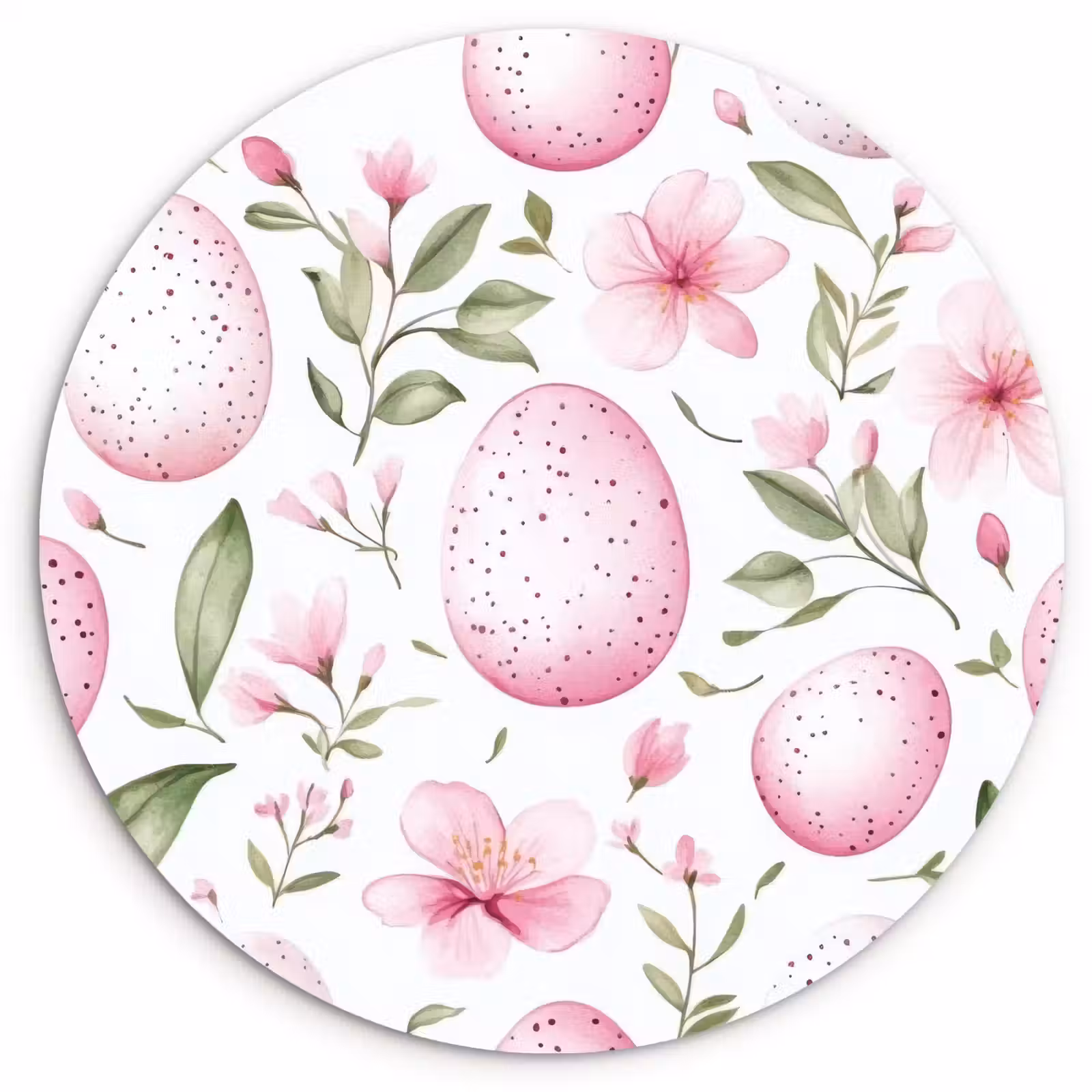 Tableau rond - Patroon - Eieren - Roze - Pasen — 1