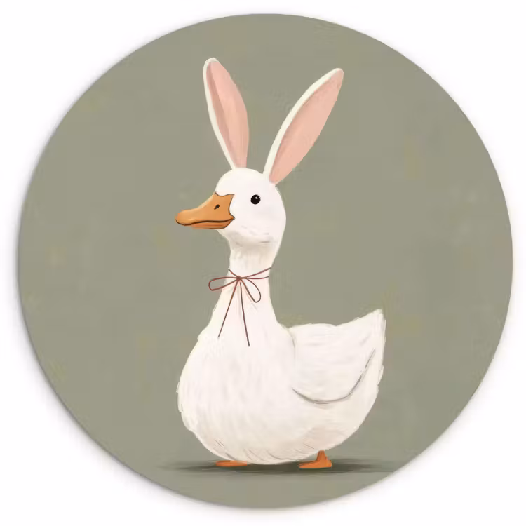Tableau rond - canard-aux-oreilles-de-lapin-3-2 — 1