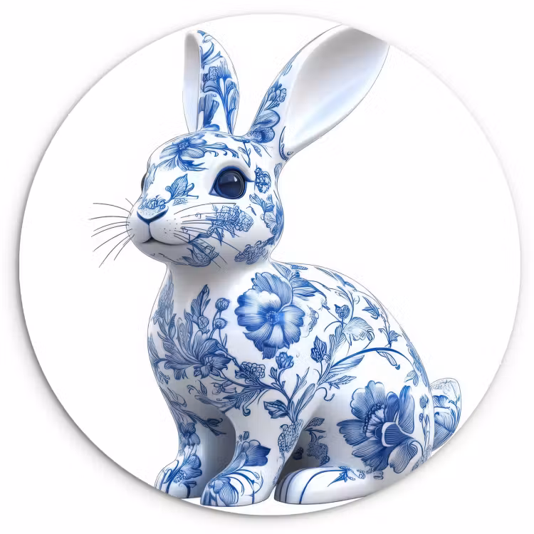 Tableau rond - delft-blue-hare-3-2 — 1