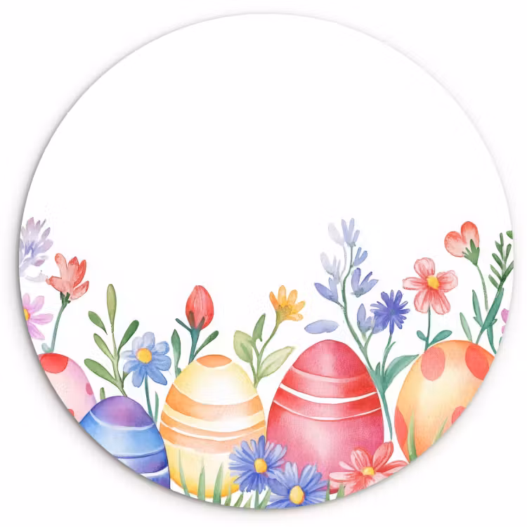 Tableau rond - oeufs de Pâques du jardin de fleurs-3-2 — 1