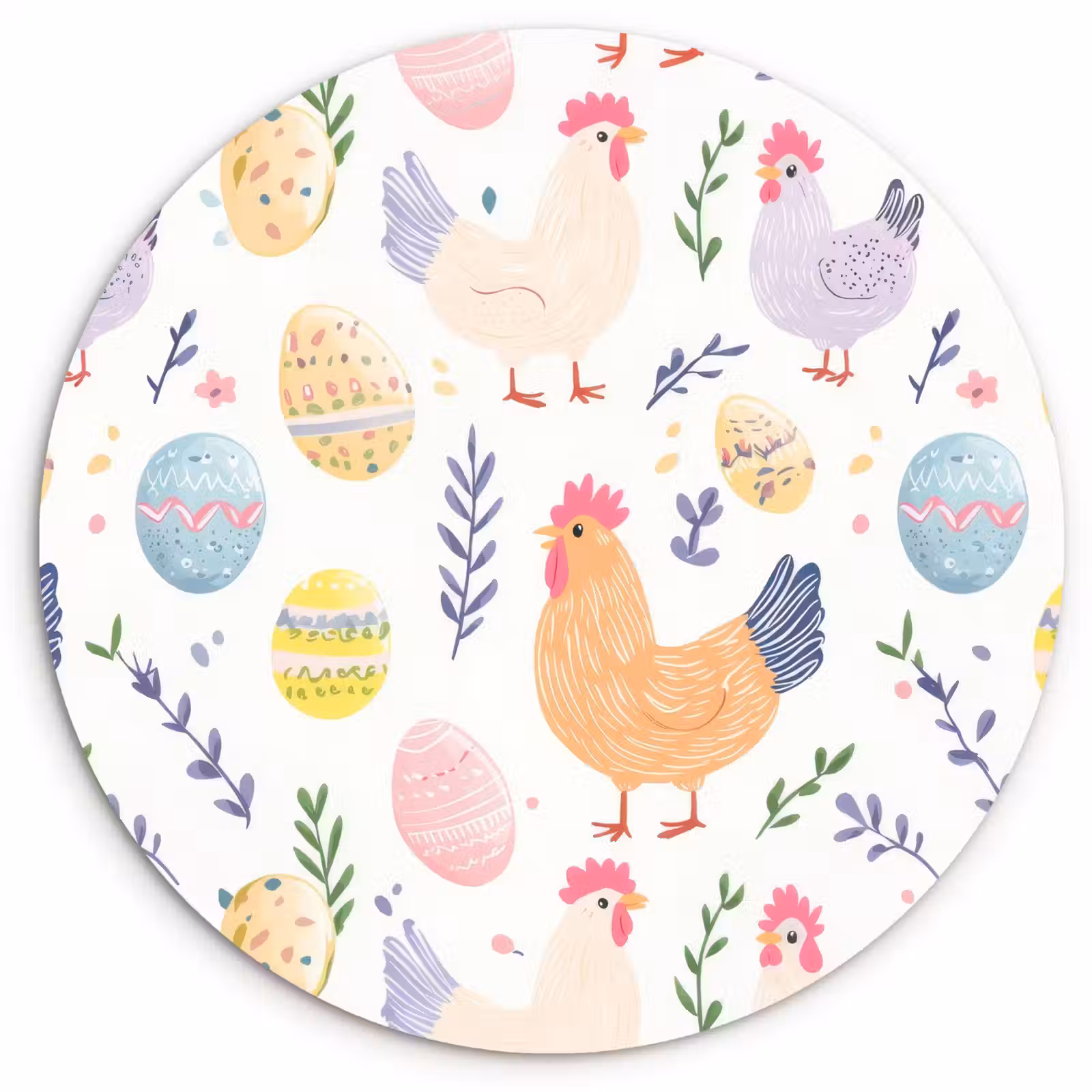 Tableau rond - modèle-poulet-3-2 — 1