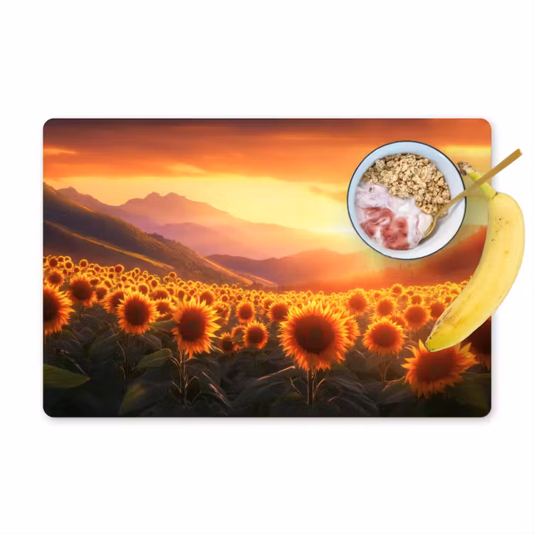 Sets de table en vinyle - Tournesols - Coucher de soleil - Paysage — 1