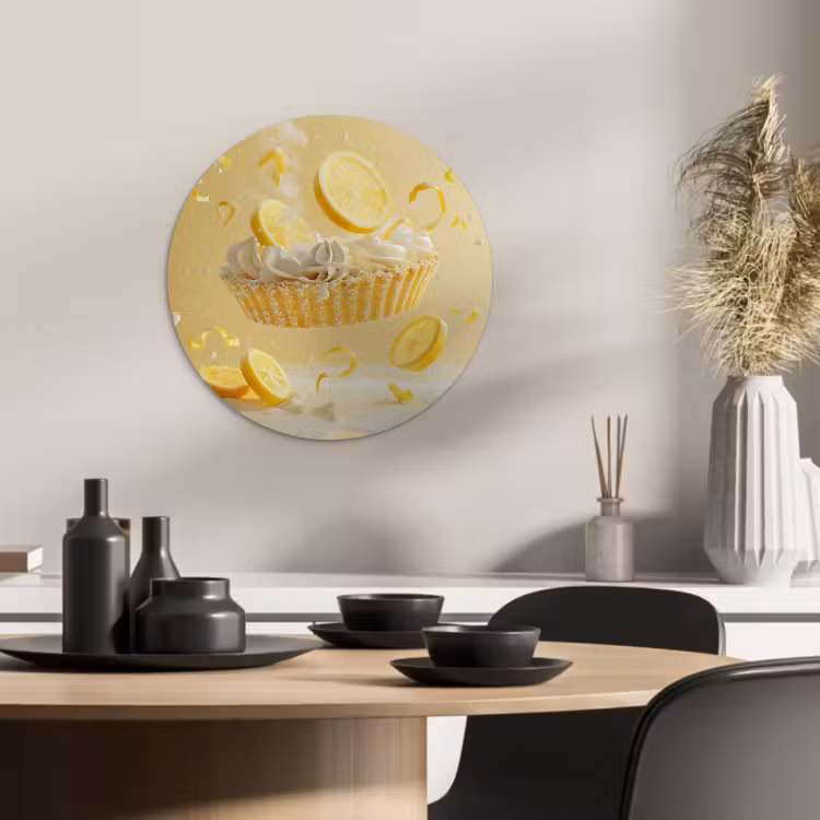 Tableau rond - Citron - Gâteau - Alimentaire - Jaune — 2