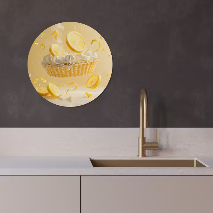 Tableau rond - Citron - Gâteau - Alimentaire - Jaune — 3