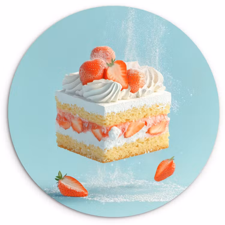 Tableau rond - Crème fouettée - Gâteau - Bleu - Aliments — 1