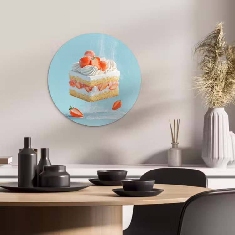 Tableau rond - Crème fouettée - Gâteau - Bleu - Aliments — 2