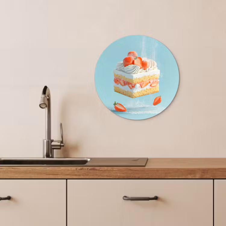 Tableau rond - Crème fouettée - Gâteau - Bleu - Aliments — 4