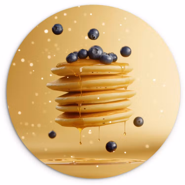Tableau rond - Crêpes - Aliments - Miel - Jaune — 1