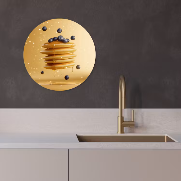 Tableau rond - Crêpes - Aliments - Miel - Jaune — 3